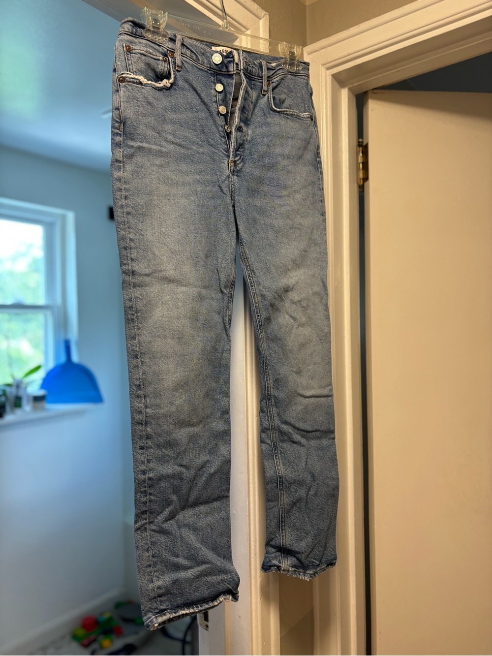 Light Blue Agolde Women’s Straight-Leg Jeans